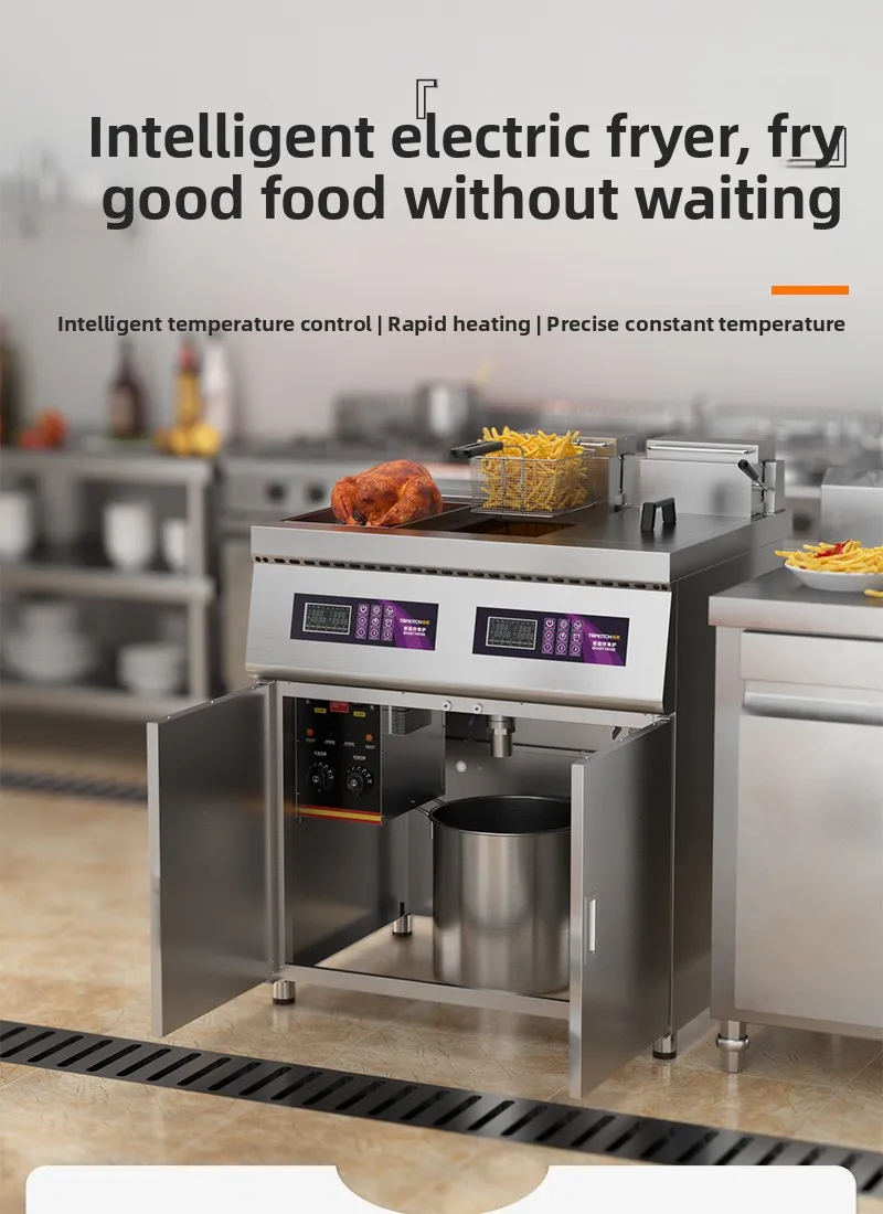 Double cylinder smart electric fryer computer version memory menu frying machine French fries equipment