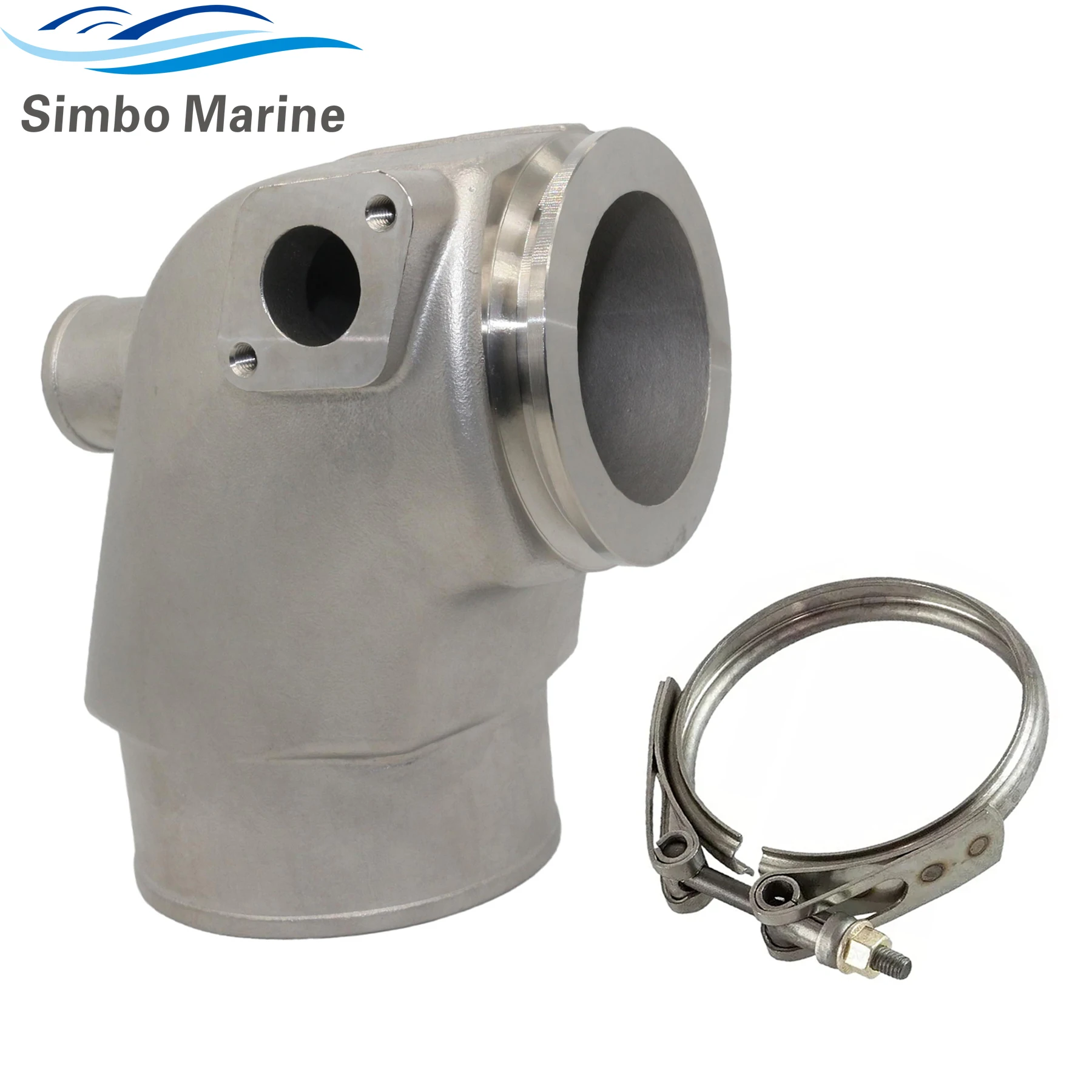 For Volvo Penta AD31 AD41 KAD43 KAD44 KAMD42 TAMD42 Motors 861289 Exhaust Mixing Elbow W/ 842993 V Clamp Replace 851289 21325765