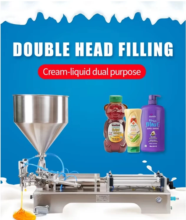 100-1000Ml double head pneumatic honey cream ketchup ointment viscous liquid filling machine bottle filling machine