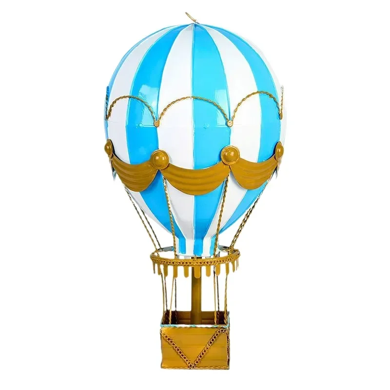Nordic Retro Metal Hot Air Balloon Wall Hanging Creative Ornament for Bar Window Photography Props Home Decor