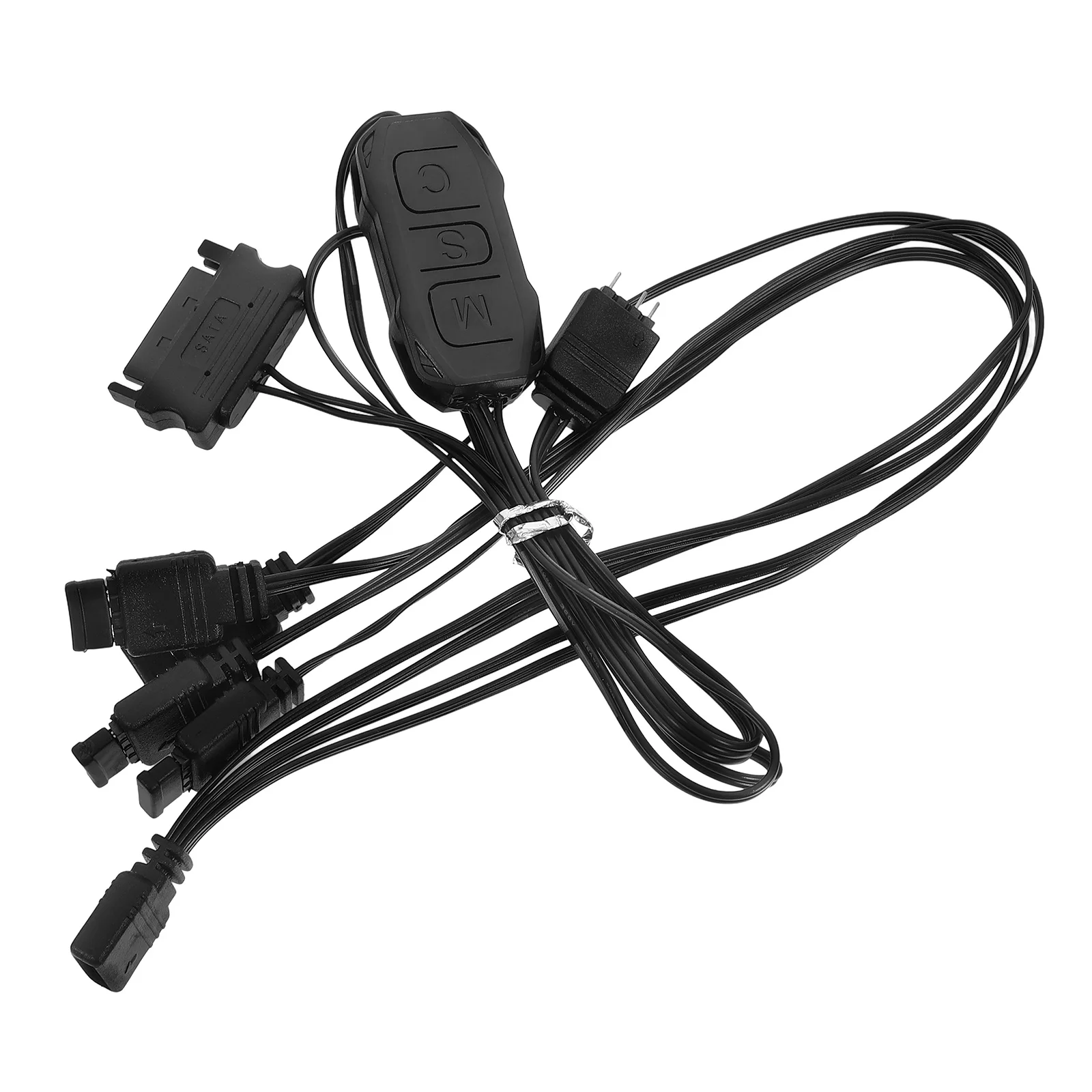 

RGB Controller Black Mini Hub ARGB Fan Strip LED Computer Case Accessories for Desktop PCs with Multi-device Connectivity