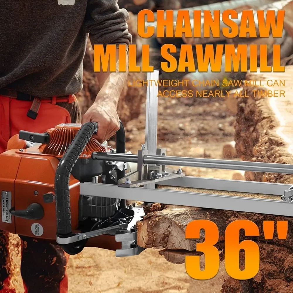 for Chainsaw-Mill-Portable-Saw-Mill - 36 Inch Chainsaw Mill Kit Planking Milling, Gas Powered