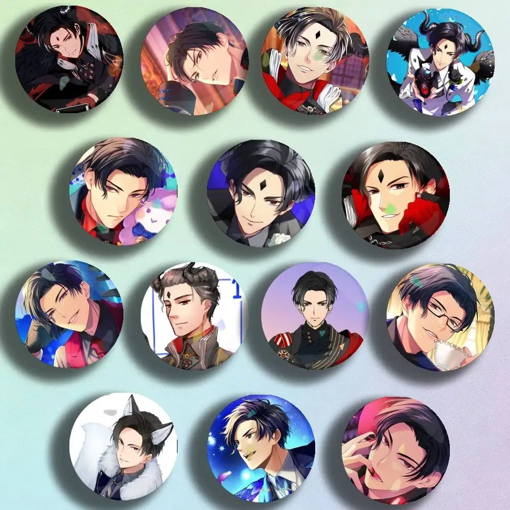 

CUTE Game O-Obey Me World Lucifer Laser Badge Creative Pins Brooch for Bag Clothes Hat Decor Gifts Fans Collect