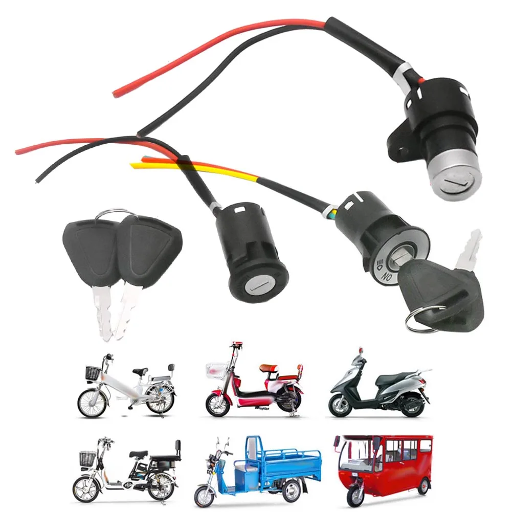 1x Bike Ignition Switch Entertainment Key Electric Outdoor Cycle Biking For E-Bicycle Scooter Motorcycles Power Lock Replacement - view 4