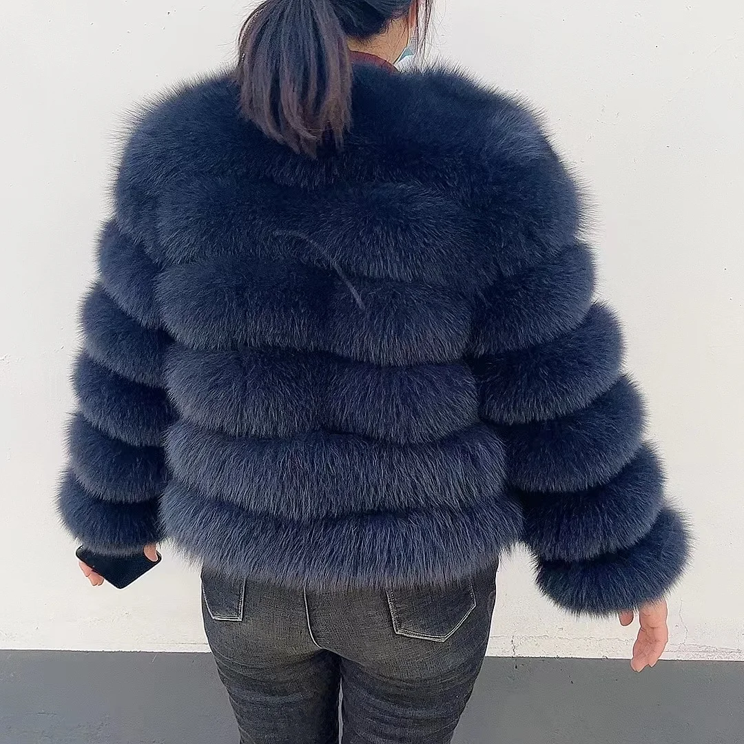 100% natural fur jacket  Real Fur Coat Winter Jacket Women Natural Fox Fur Luxury Fashion 50cm Short Jacket Wholesale Hot 2022