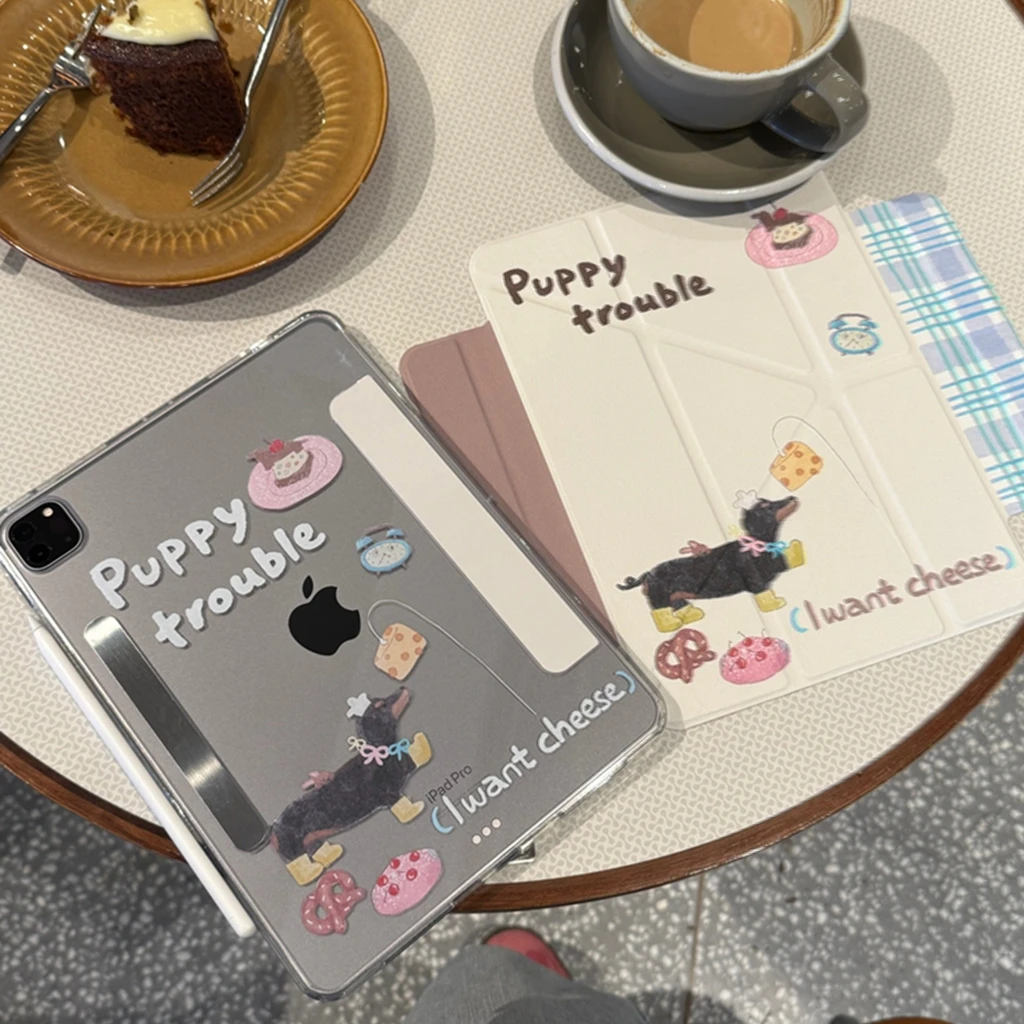 

Магнитный чехол для планшета Dessert Dachshund Dog для iPad Air 11 дюймов 13 дюймов Pro 12,9 дюйма 9,7 дюйма 5, 6, 10,2 дюйма, 7, 8, 9, 10, Air 3 4 5 6, чехол