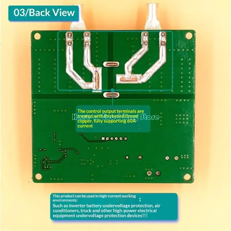 462D MultiFunction Auto Voltages Cutoff Battery Protector Adjustable Voltages 9V to 60V 60A for Diverse Electronic Applications