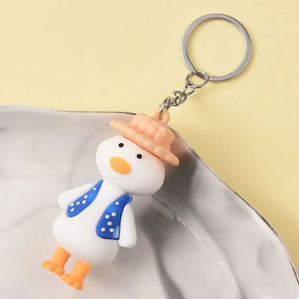 Doll Ornament Milk Bottle Travel Duck Keychain Necktie Duck Vest Cartoon Keychain Cute Horse Clip Car Key Pendant Kid