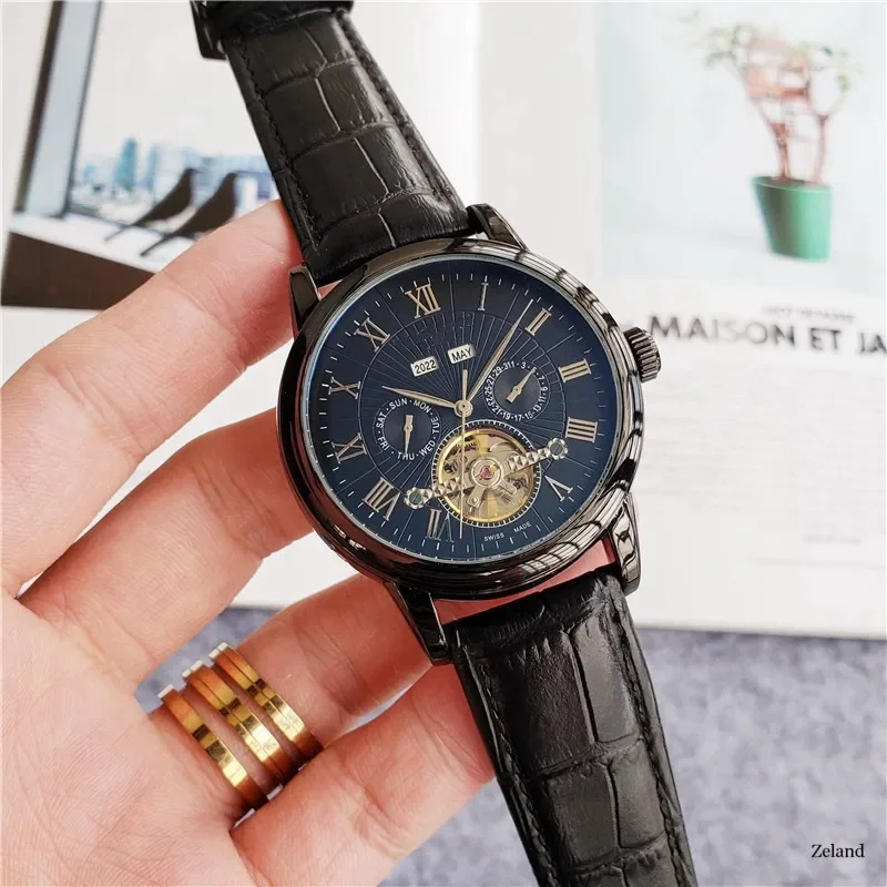 Brand Mens Watches Luxury Waterproof Automatic Mechanical Wristwatch Men Business Luminous Quartz Watch Leather Clock