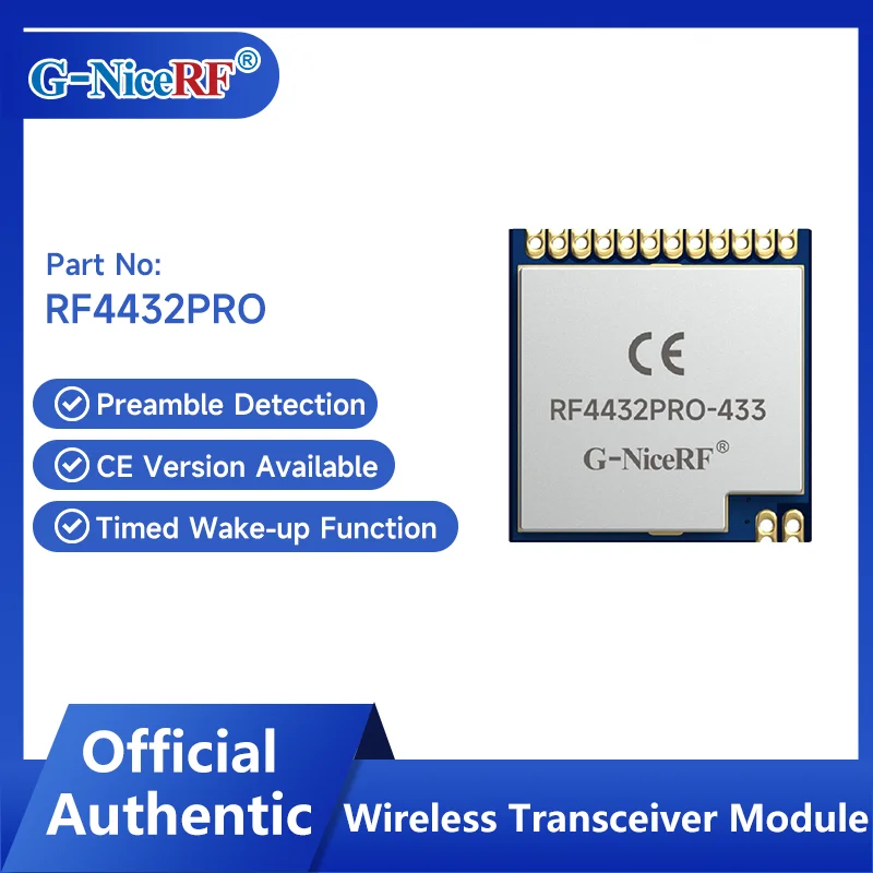 NiceRF| ONE PIECE RF4432PRO: CE-RED Certified 868MHz 100mW RF Transceiver Module With Shield Using si4432 Chip