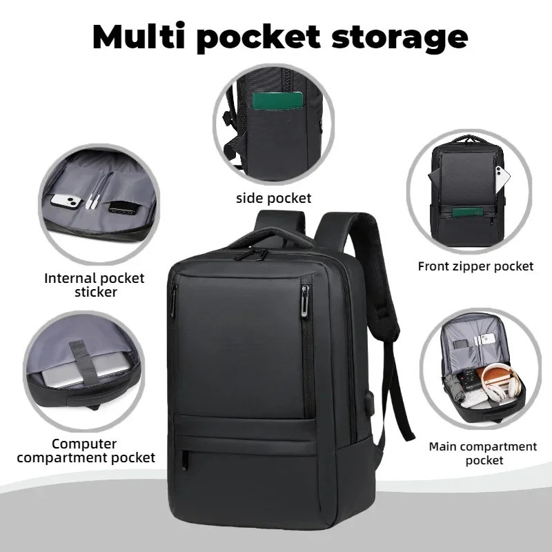 حقيبة ظهر للكمبيوتر متعددة الوظائف للأعمال للرجال، سعة كبيرة، مقصورات متعددة، حقيبة ظهر للسفر، حقيبة كمبيوتر محمول، إلخ