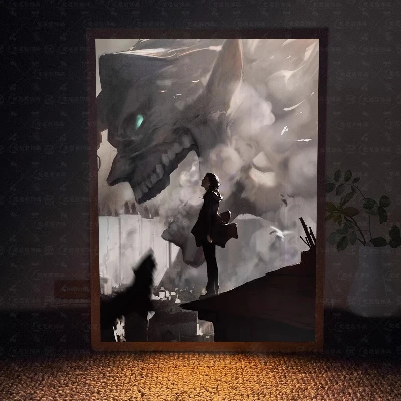 Attack on Titan LED Night Light Painting Creative Photo Frame Table Decor