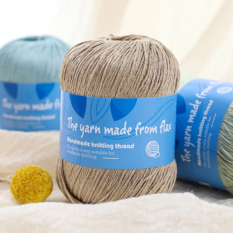 High-Quality Linen Medium-Thick Mesh Yarn, Linen Yarn in Multiple Colors, Handmade Knitting DIY Materials, Yarn Balls for Making Hand-Knitted Crochet Hollow-Out Sweaters, Scarves, Shawls, and Dresses. 100% Linen. 1 Bag = 200g = 4 Pieces