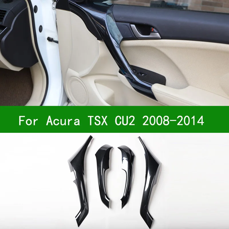 For Acura TSX 2008-2014 carbon fiber Interior car navigation control panel air conditioner outlet Gear shift windows cover trim