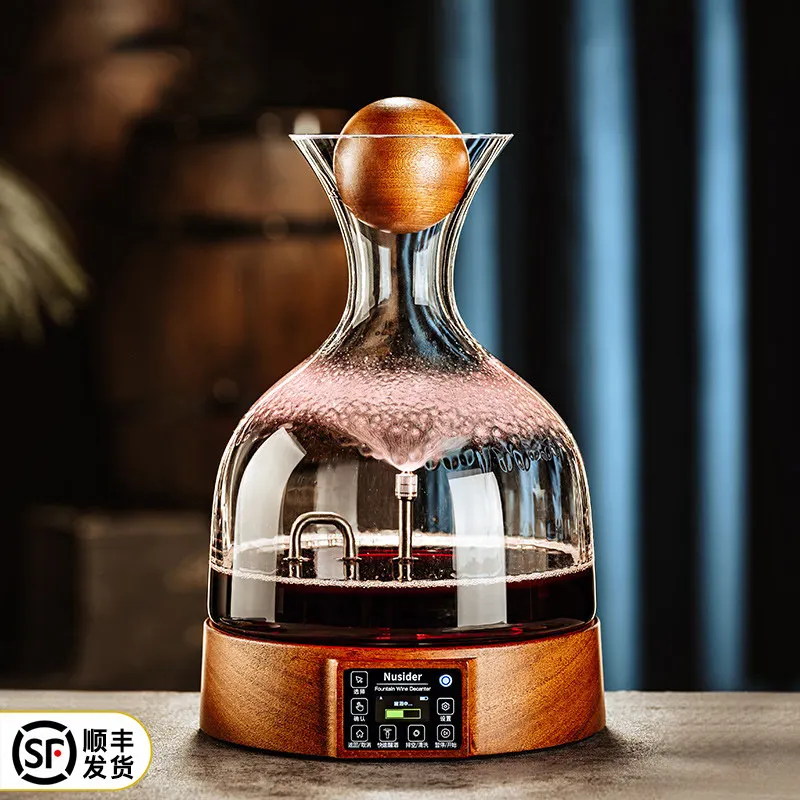 Smart Electric Mist Wine Aerator Luxury Crystal Wine Glass Set Fast Red Wine Oxygenation Pouring Tool For Bar Gift