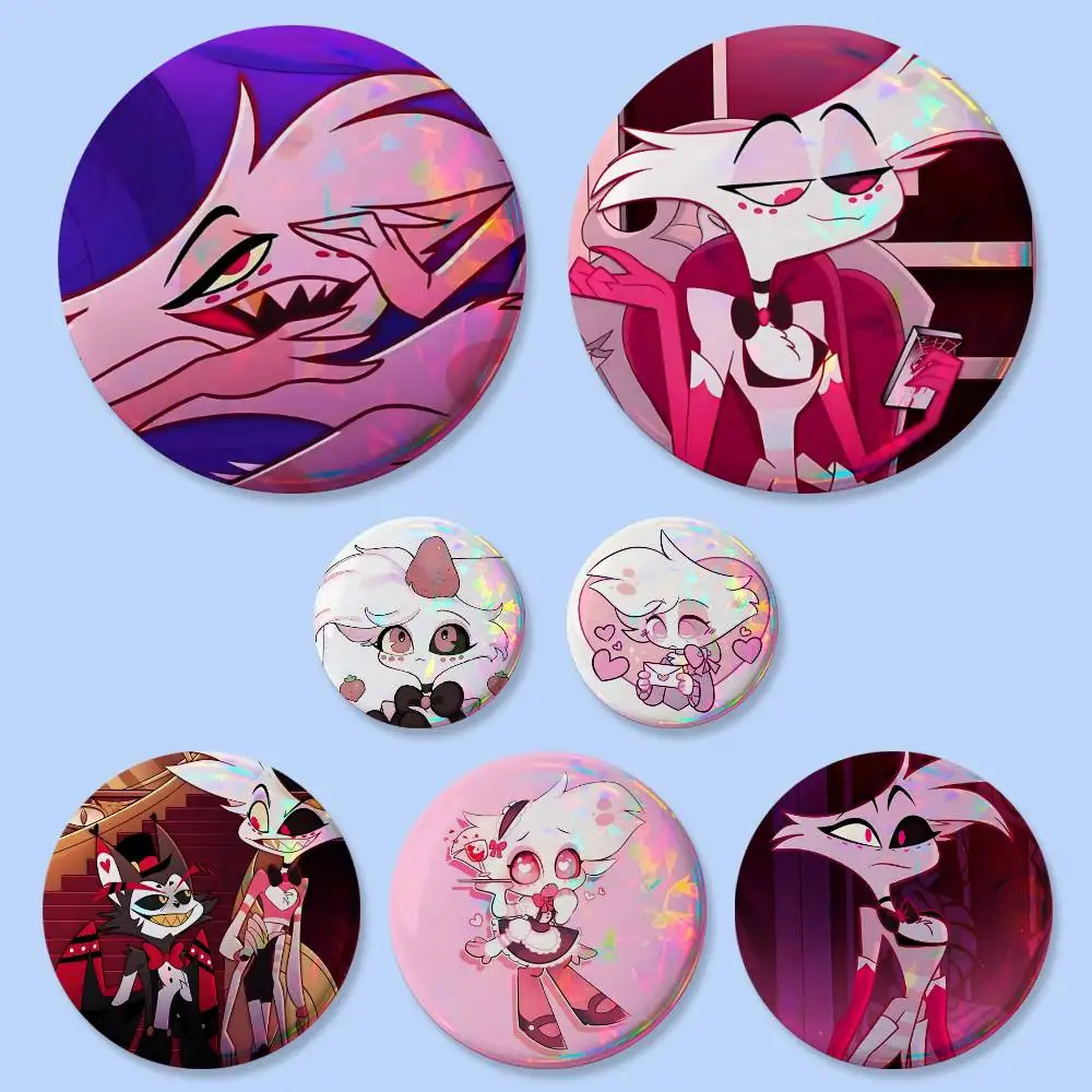 Cute-A-angel-D-dust-S Insignias Kawaii Redondas de 25, 32, 44, 58, 75 mm, Pin de Cosplay, Decoración para Bolsos, Regalos para Fans, Coleccionistas y Amigos, Broche, Souvenir