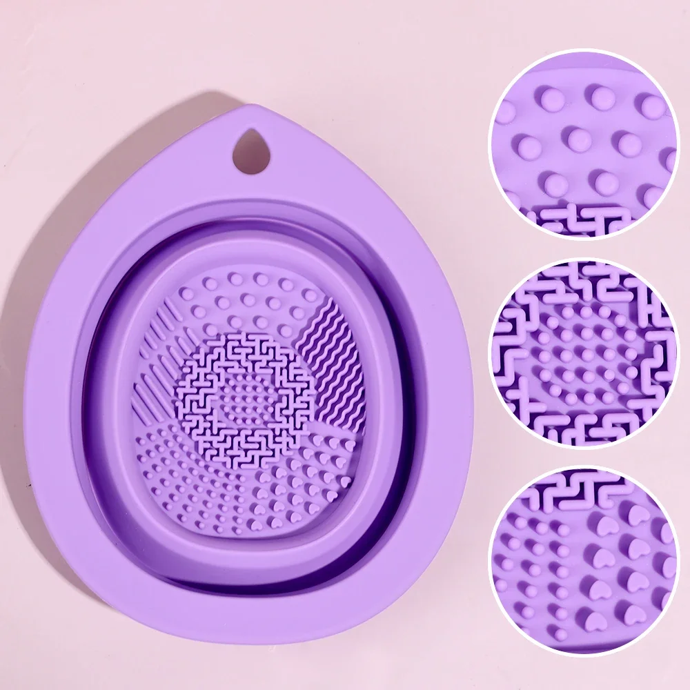 Tigelas de lavagem portáteis de silicone, novo design de água, limpador de escova, ferramenta de maquiagem, pó multifuncional, beleza Egg Wash Box