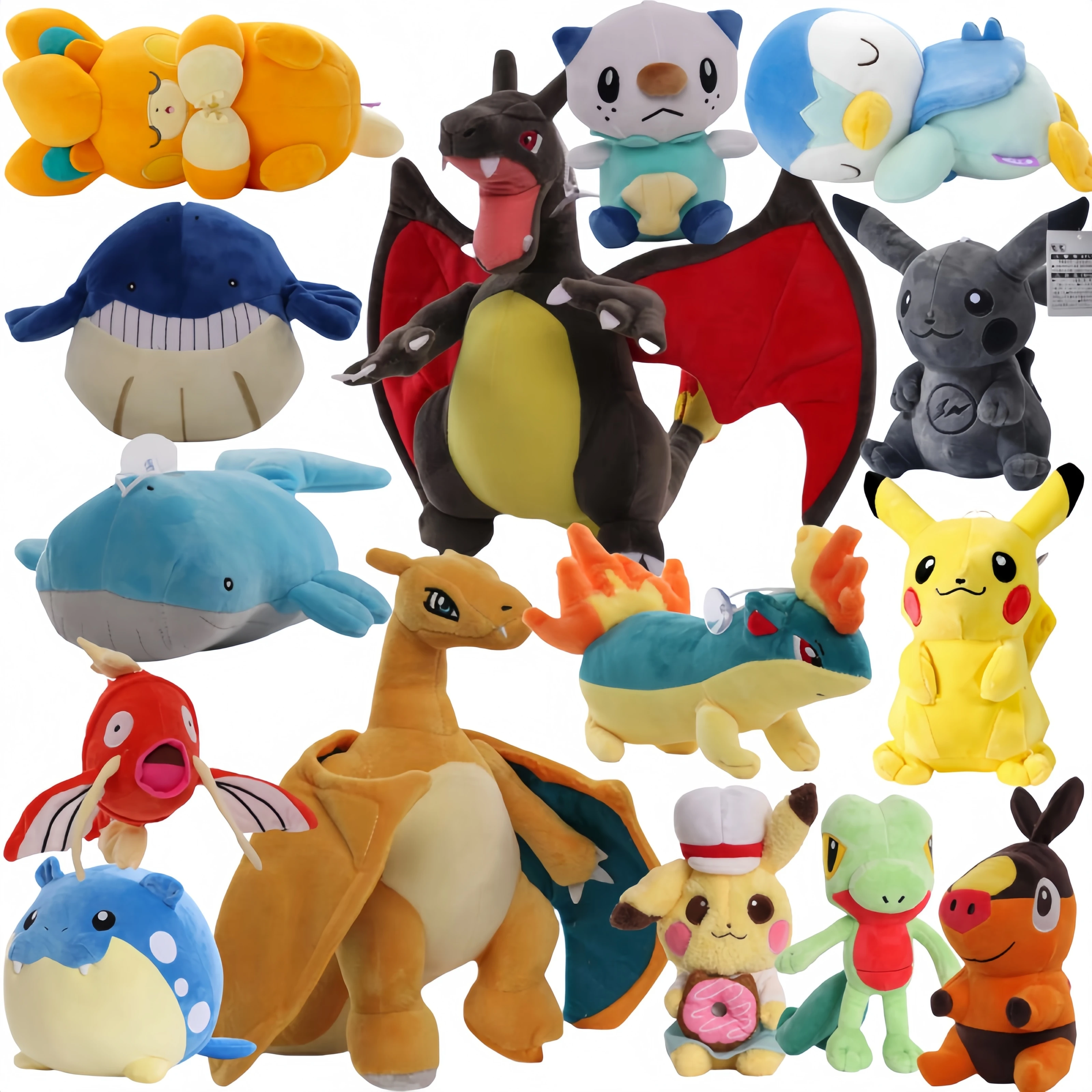 

Pokemon Plush Toys Pikachu Charizard Gengar Stuffed Doll Wailord Eevee Cyndaquil Oshawott Tepig Piplup Pawmi Plushies Doll