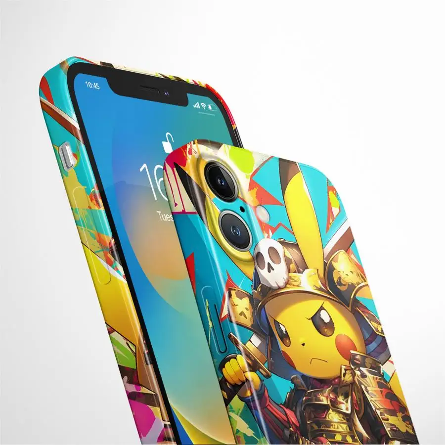 Funda rígida para teléfono Anime P-Pokemon Pikachu para iPhone XR 17 Air 11 14 16 Pro Max 12 13 X 15 Plus