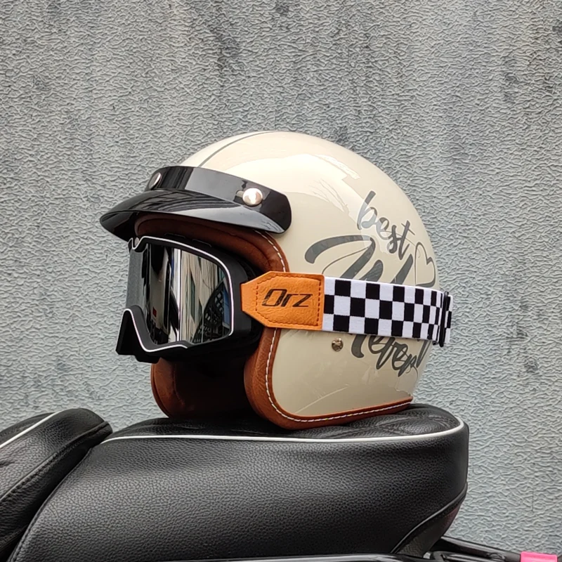 ORZ high-quality motorcycle 3/4 helmet cascos para motos suitable for both men and women, small helmet body, lightweight motorcy