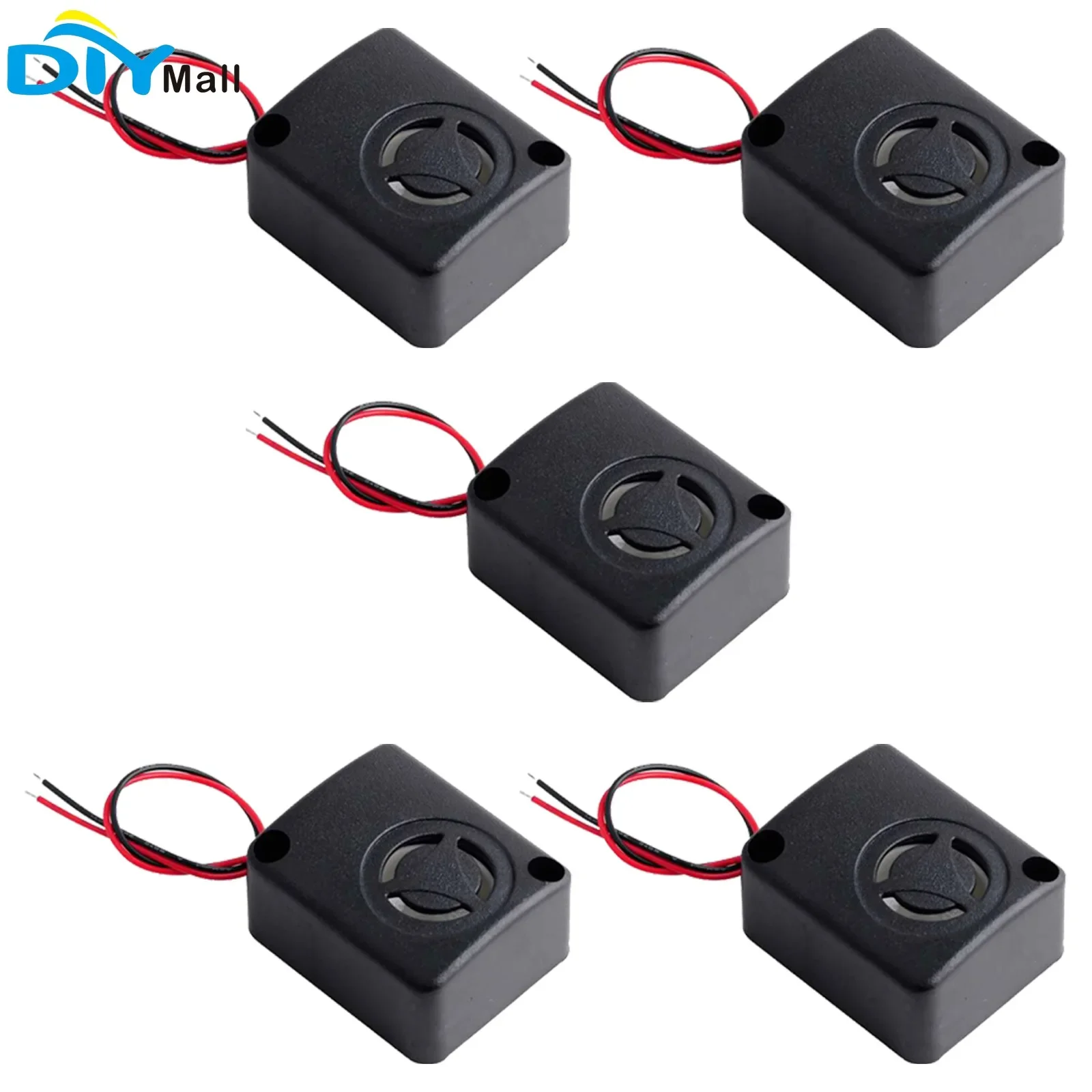 

12V DC black mini piezoelectric alarm siren 110dB insurance security anti-theft alarm high decibel buzzer suitable for cars