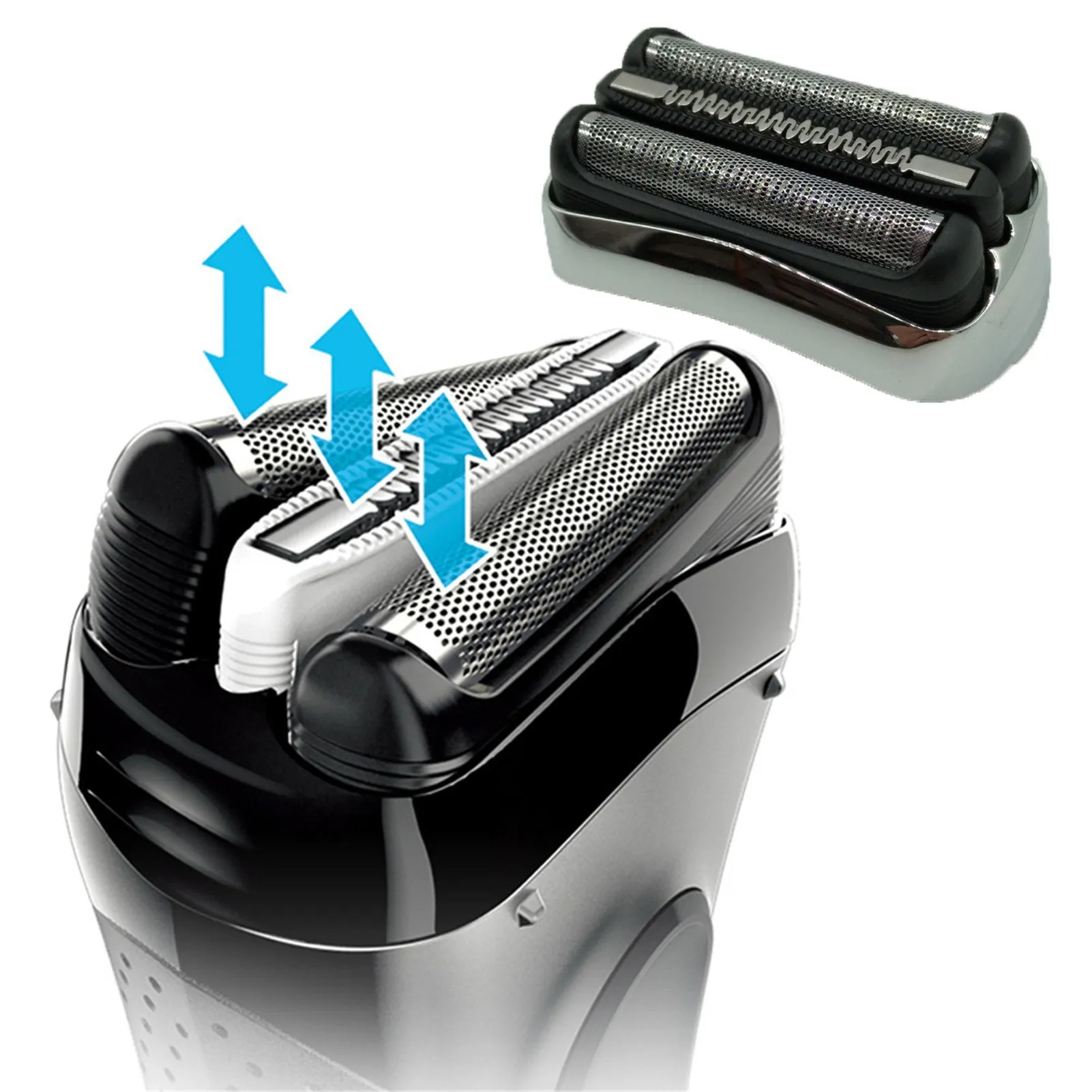 Cabeça de barbeiro elétrica de substituição, Peças de barbeiro Braun 21S 3 Series 300S 301S 310S 320S 330S 340S 360S 380S 3000S 3010S