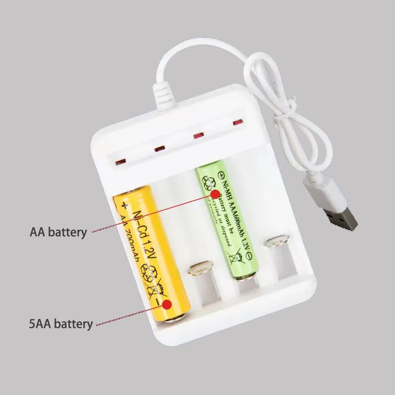 3-4 Slots Electric Battery Charger Intelligent Fast LED Indicator USB Charger For AA/AAA Ni-MH/Ni-Cd Rechargeable Battery