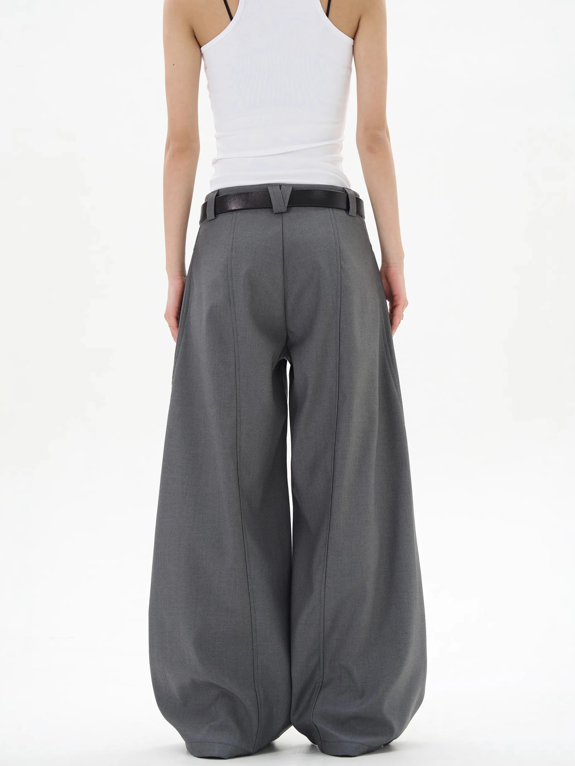 

American Retro Cleanfit ey Casual Wide Leg Pants Men Women Universal Simple Drape Loose Fit Straight Cut Trousers