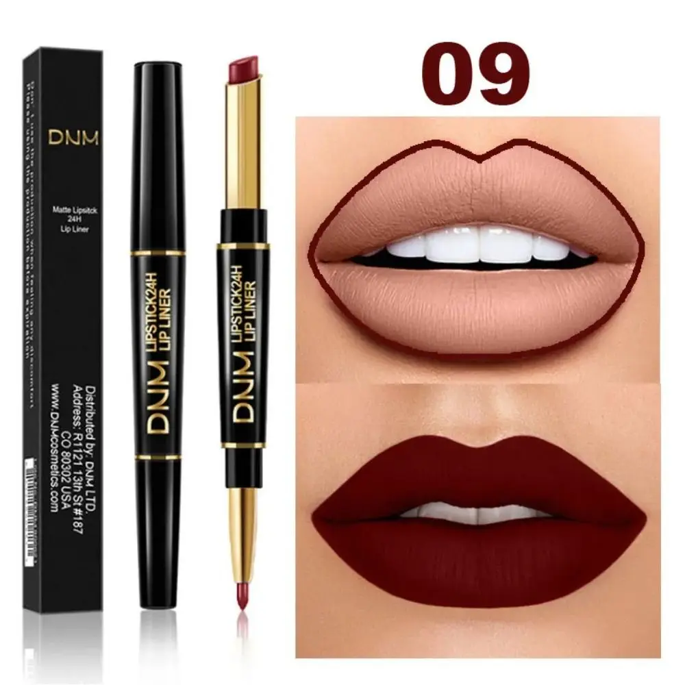 Two In One Double Ended Matte Lipstick Water Proof Long Lasting Liner Pencil Non Fading Moisturizing Makeup Tool Women