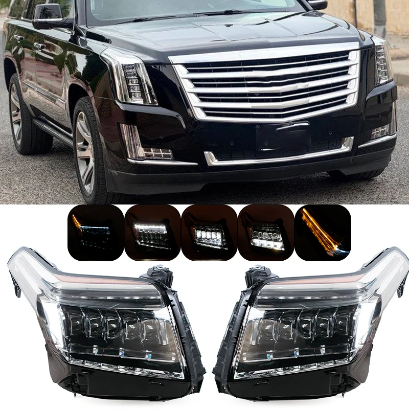 

For Cadillac Escalade 2015-2020 LED Headlight Turn Signal Light DRL Head Lamp Assembly Car Accessories 84216044 84580183