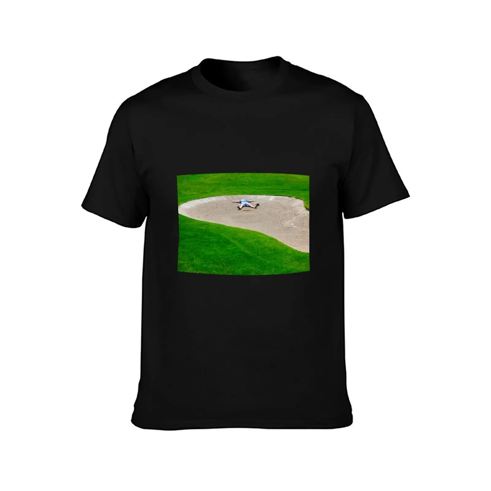 Golfer in Bunker T-Shirt Outdoor Work Short Sleeve Top T-Shirt