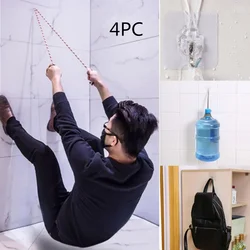 4 Stuks Muur Haken Sterke Transparante Zuignap Sucker Hanger Keuken Badkamer Multi Gebruik Zelfklevende Haak Deur Traceless Organizer