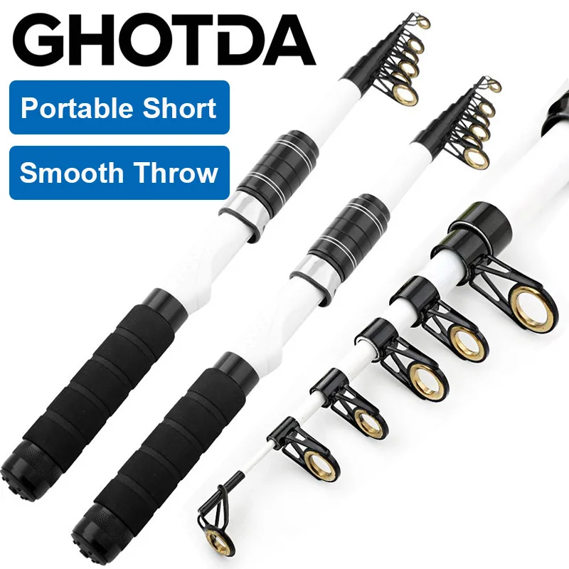 Mini Telescopic Spinning Sea Fishing Rod 160/180/210/240cm Throw Surfcasting Shore Pole Closed Length 34-36cm for All Waters
