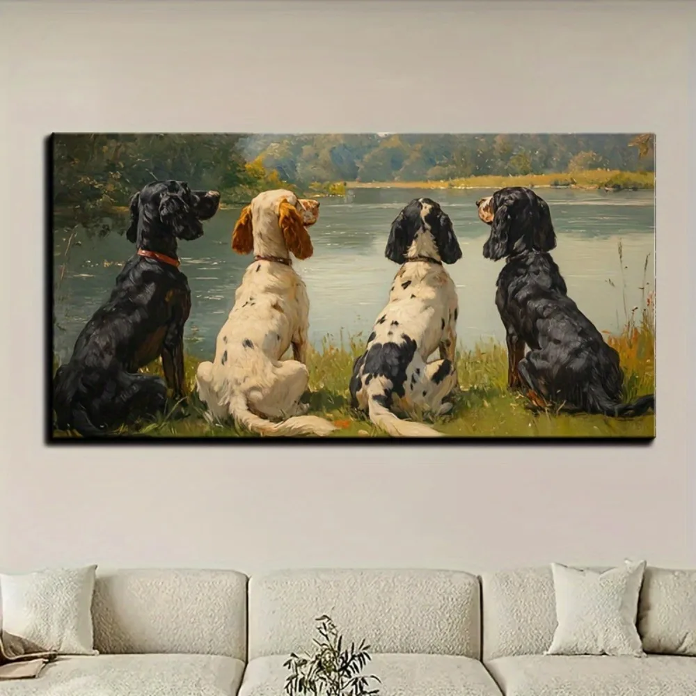 لوحة المناظر الطبيعية، اللوحة الزخرفية الفيكتورية، الديكور الداخلي، إطار من خشب الصنوبر الصلب بسمك 1.5 بوصة