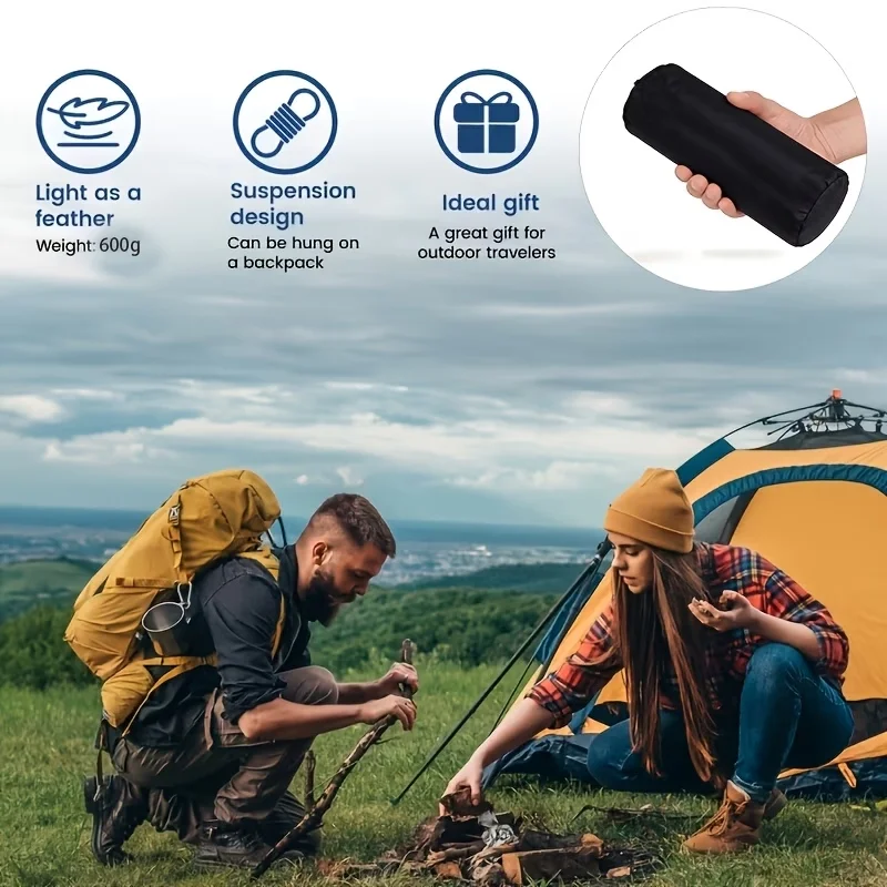 Ultraleichte Camping-Schlafmatte mit eingebauter Fußpumpe und Kissen, tragbare aufblasbare Luftmatratze, wasserdichte Schlafmatte zum Wandern – Detail 4