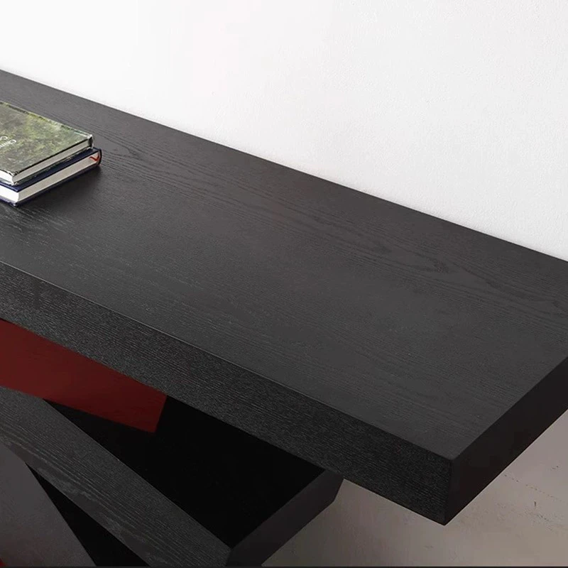 Italian light luxury design sense solid wood color matching Xuanguantai model room hotel villa decoration table long strip case