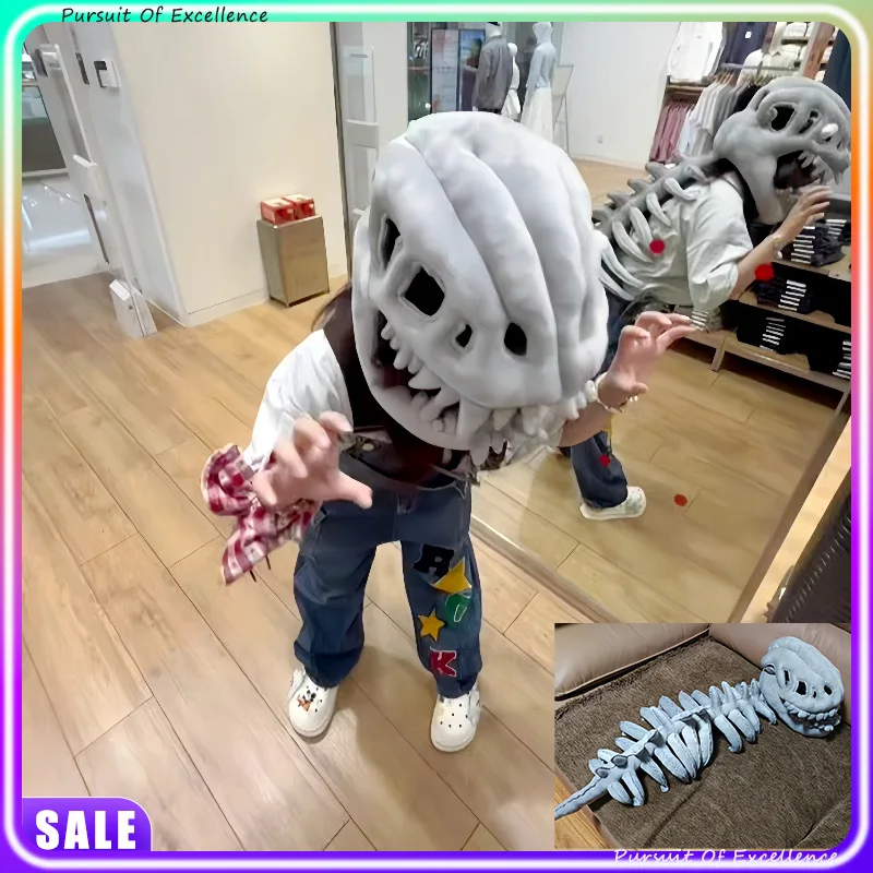 

Лидер продаж, 3D реалистичный костюм скелета динозавра, комплект, забавный головной убор, косплей, одежда, плюшевые игрушки, креативные подарки