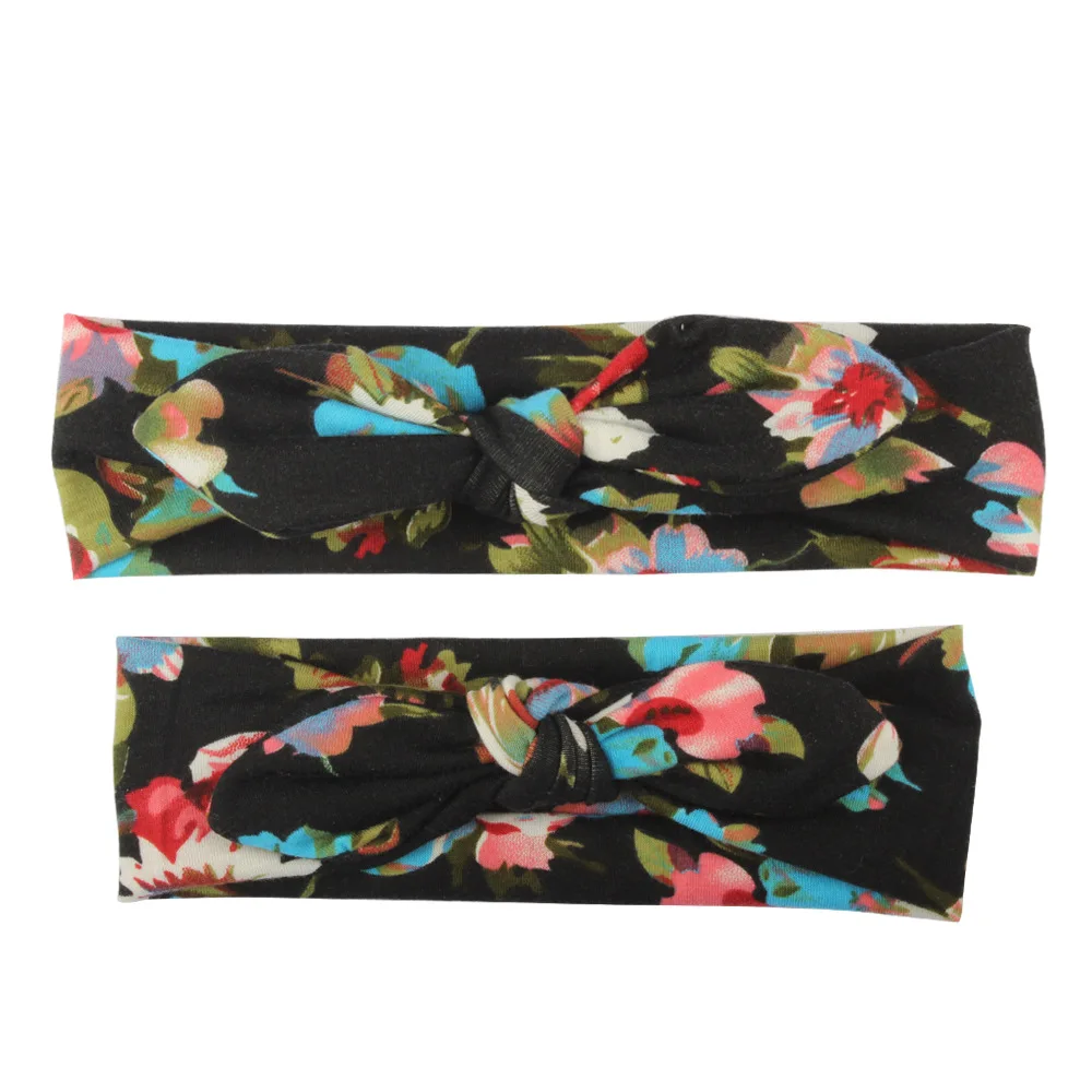 Mom Mother & Baby Headband Baby Girl Bow Hair Band Mom Daughter Rabbit Ears Turban Parent-Child Print hair Accessories