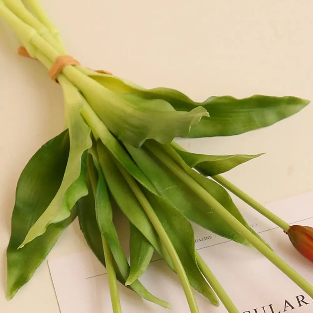 

5pcs 5 Heads Artificial Tulips Flowers Real Touch Realistic Simulation Tulip Bouquet Handmade Luxury Fake Flowers