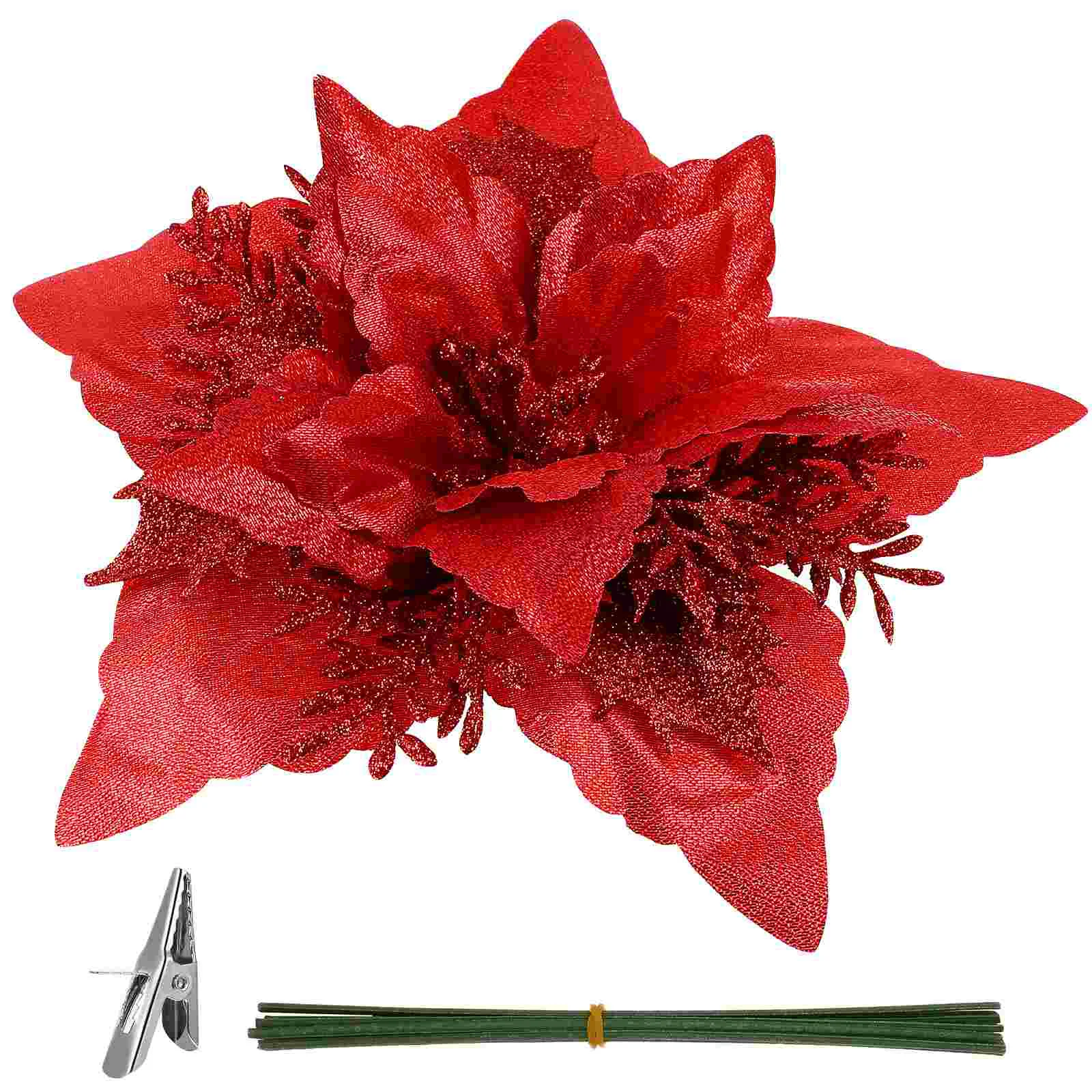 

Christmas Flower Fake Flowers Ornaments Liquidation Artificial Decorations 2023 Decorative Gold Trim Tree Safflower Good Night