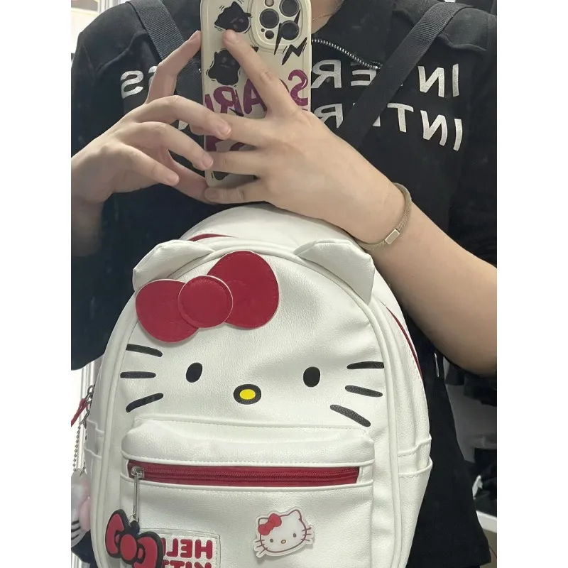 Japanese Cartoon Hello Kitty Backpack Girl Dirty-resistant Student Backpack Kawayi Joker Bag Cute Large Capacity Fashion Bag New