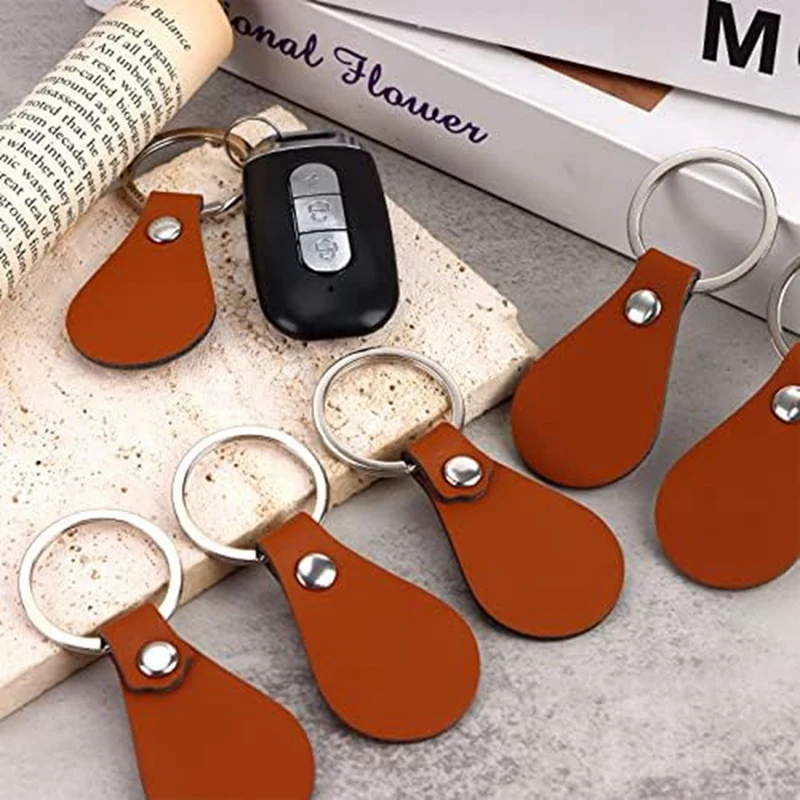 50 Piece DIY Leather Keychains Fob Rivets Keychain For Car Key Home Door Key Small Decoration Homemade Gift