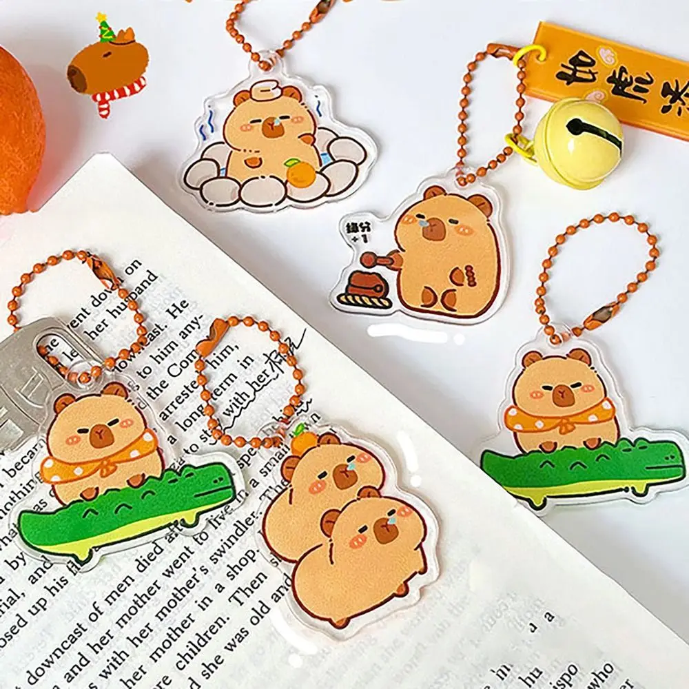 Cute Capybara Key Chain All-purpose Cartoon Key Ring Acrylic Decorations Pendant Couple Gift