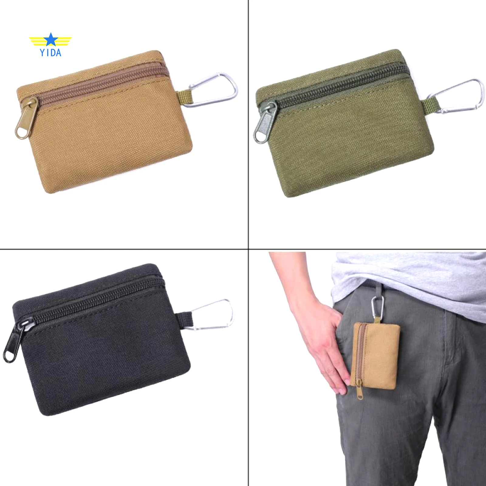 Outdoor Pouch Wallet Waterproof Portable Travel Waist Bag Tactical Bag Change Wallet for Camping Hiking Outdoor Activities nylon
