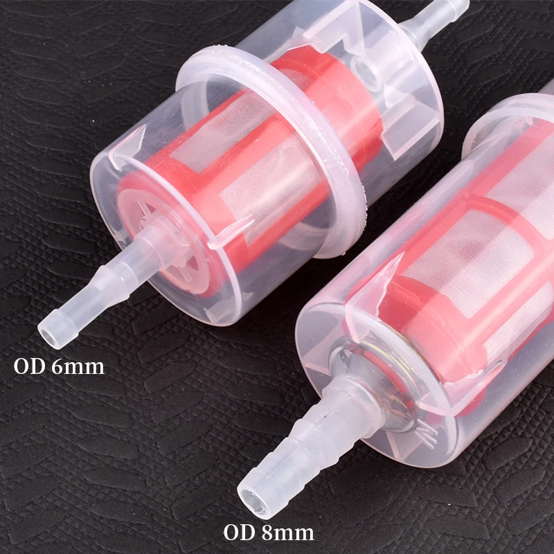 O.D 6mm 8mm Motorcycle Oil Filter Universal Car Accessories Inline Fuel Filter Plastic Transparent Pipe Hose Car Diesel Filter