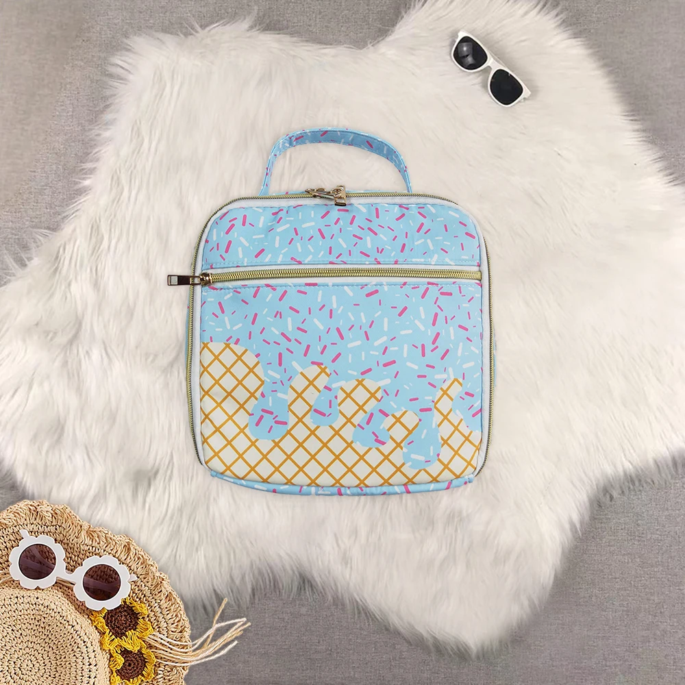 

8,27 Детские синие командные коробки для завтрака с каплями, школьные сумки 8,3*8,3*3,2 дюйма