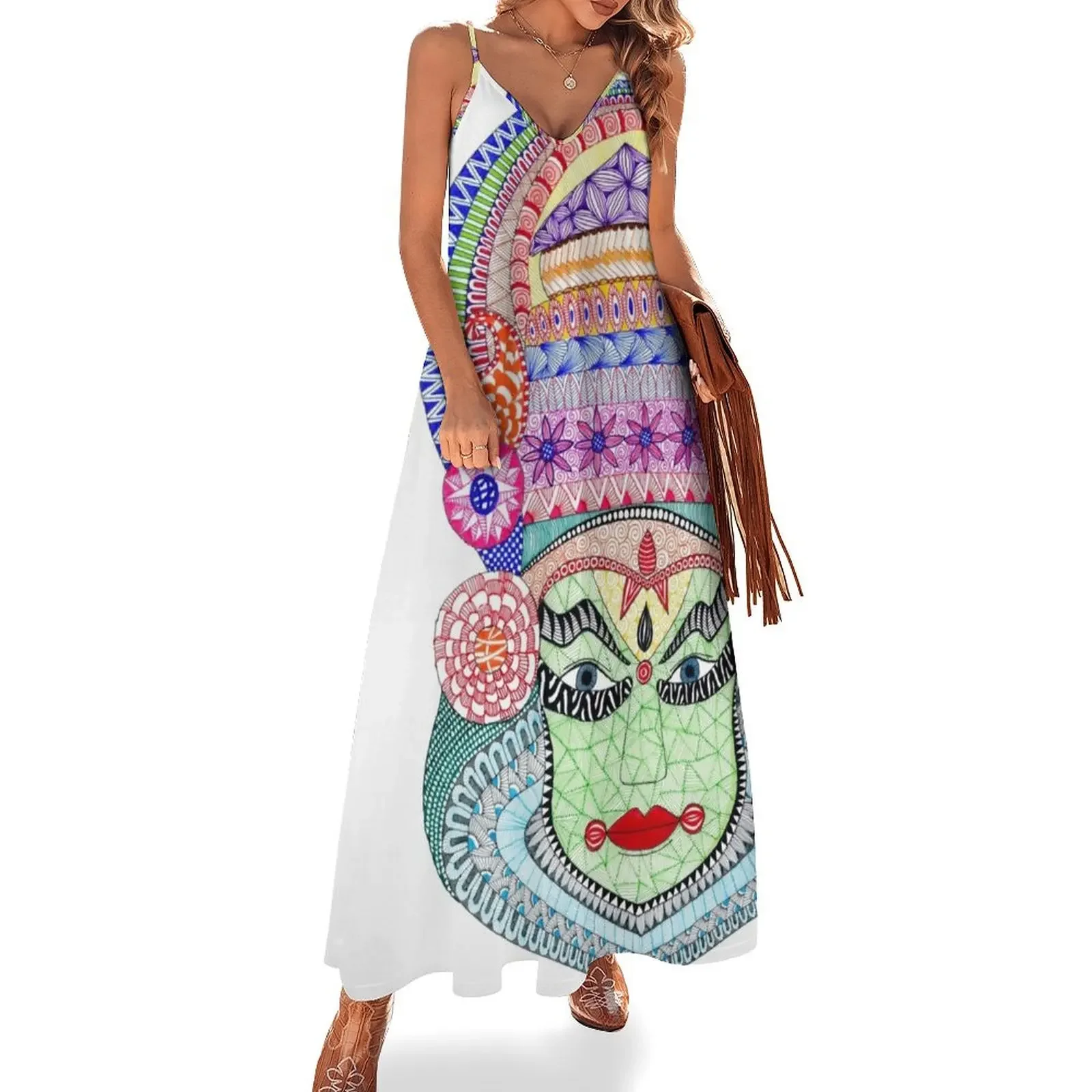 

Kathakali Dancer Sleeveless Dress Prom gown ladies dresses for special occasions summer women's suit dresses summer woman 2025