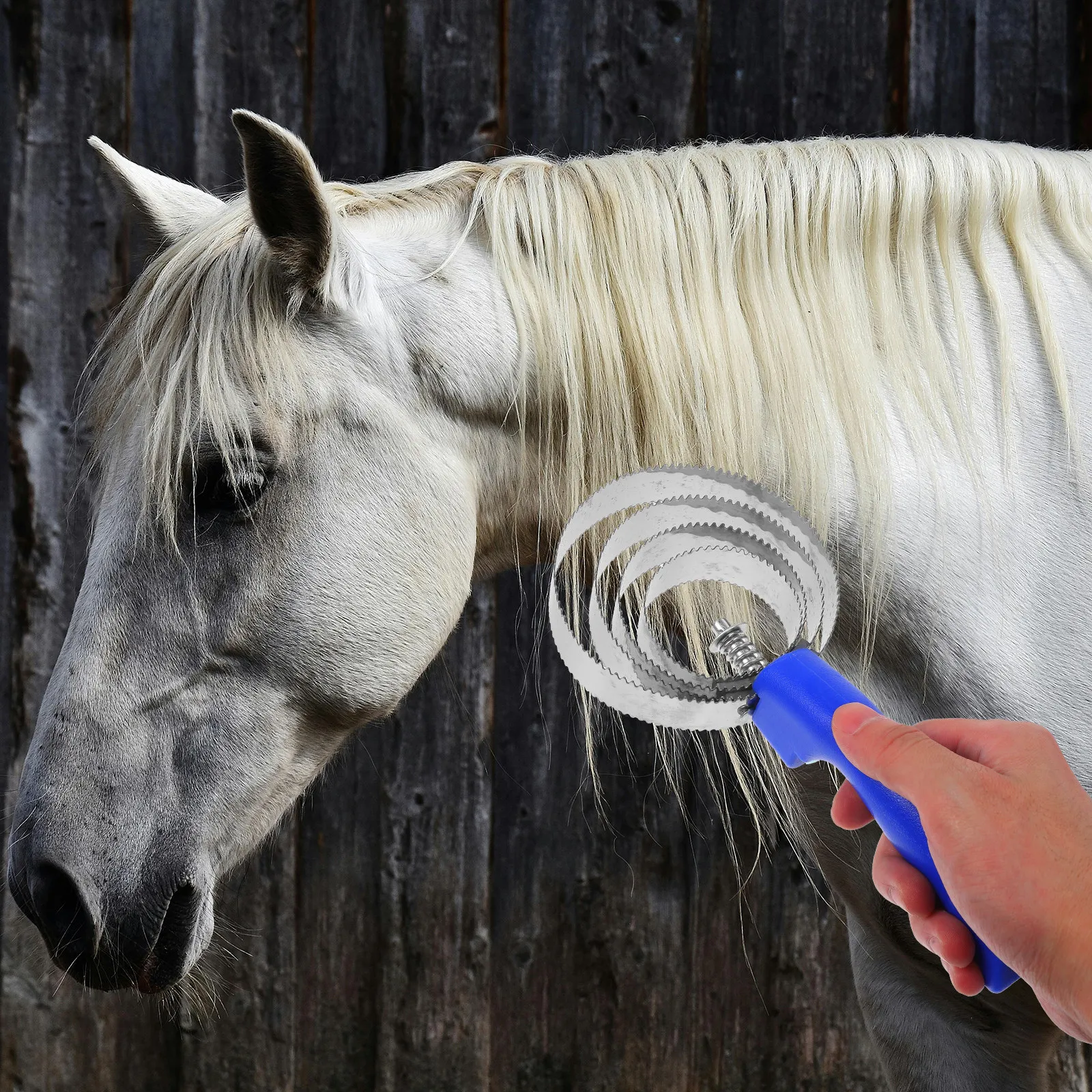 

2 шт. металлических щеток для лошадей из нержавеющей стали, прочные, для удаления грязи и выпавшей шерсти, улучшают кровообращение, оборудование для ухода за скотом