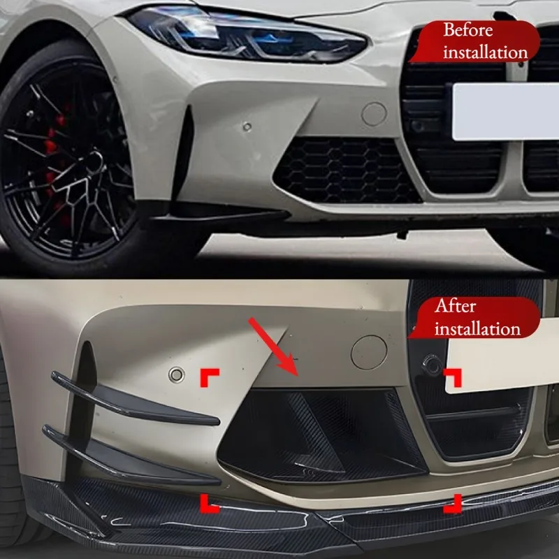

Front Bumper Side Air Vent Intake Cover Trim for BMW M3 G80 M4 G82 G83 2021-2024 MP Style Canard Spoiler Splitter Accessories