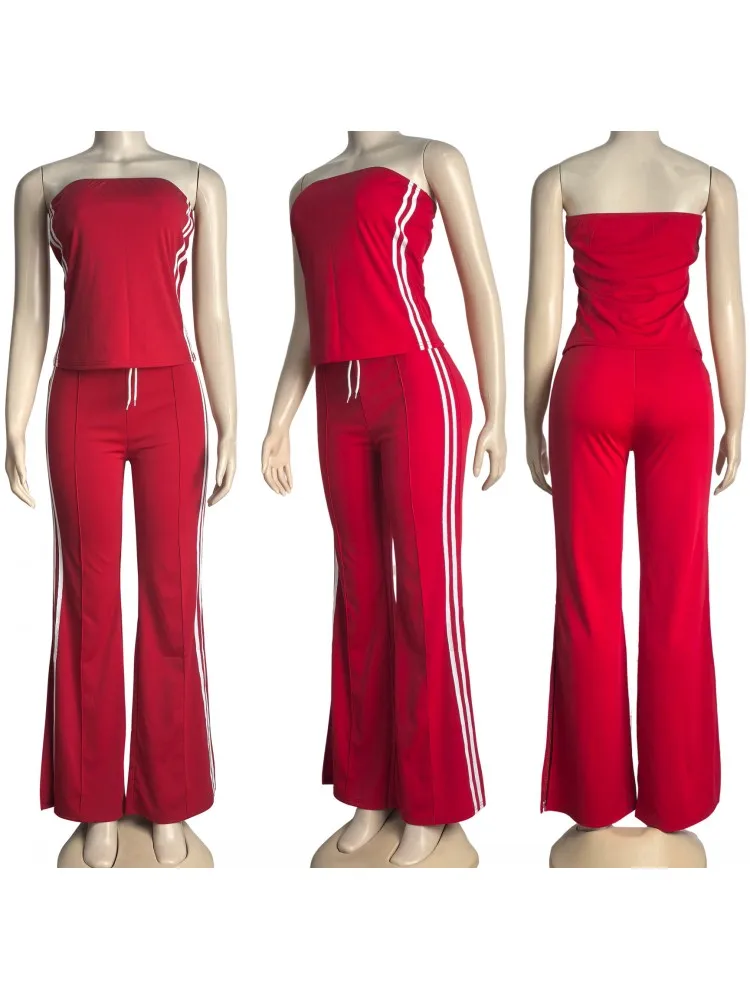Set da donna da 2 pezzi 2025 Estate Autunno Splicing Pullover Suit Top e pantaloni Abiti Set da due pezzi Tuta abbinata